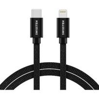 Swissten Textile Universal Quick Charge 3.1 USB-C to Lightning Data and Charging Cable 2m Black 71529201