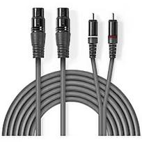 Nedis Kabelis Nedis 2x XLR F - 2x RCA M 3m COTH15230GY30