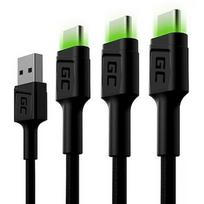 Green Cell PowerStream, USB-A to USB-C, 1.2m - Pack of 3 KABGCSET02