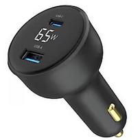 Gembird Auto lādētājs Gembird 2-port USB Car Fast Charger 65W Black TA-UC-AC2PD65LCD-CAR-01