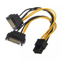 Akasa SATA to 6pin PCIe Cable, 0.15m AK-CBPW13-15