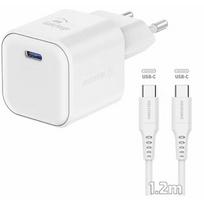 Swissten Travel Charger GaN USB-C 35W PD + Data Cable USB-C - USB-C 1.2m 22070220