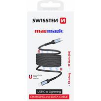 Swissten Magnetic Self-Winding USB-C / Lightning Data Cable 1m 71551020