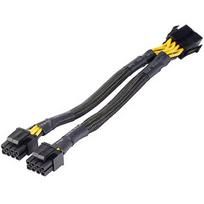 Akasa Adapter Cable, 8-pin to 2x 4+4-pin EPS, 200mm, Black AK-CBPW35-20