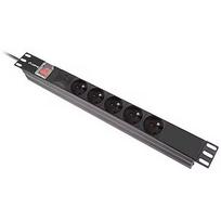 Lanberg PDU rack power strip 19 inch 1U 16A 5x230V 2m black PDU-05E-0200-BK