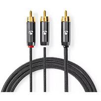 Nedis Kabelis Nedis 1x RCA - 2x RCA Subwoofer 3m CATB24000GY30