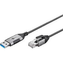 Goobay Ethernet adapter cable USB-A 3.2 Gen1 > RJ-45, Slim (black/gray, 1 meter) 74393
