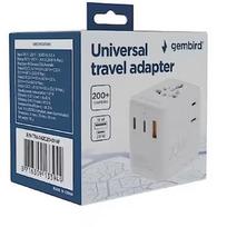 Gembird TPA-1A2C20-01-W Universal travel power adapter, 20 W, white | TPA-1A2C20-01-W