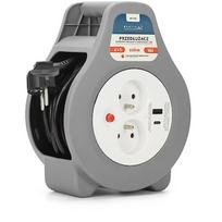 Montis Przedłużacz domowy zwijany z USB 10m MT188 2 AC outlet(s) MT188