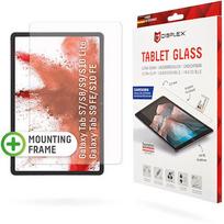Displex Tablet Glass (9H) Samsung Tab S8/S9/S9FE/S10FE/S10 Lite Eco-Montagerahmen L-Form, unzerbrechlich, ultra-dünn, unsichtbar 01541