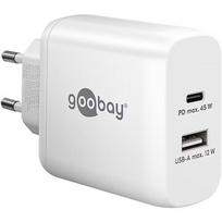 Goobay 65412 USB-C PD Dual Fast Charger (45 W), White 65412