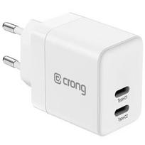 Crong Mains charger 2xUSB-C 35W PD 3.0 z PPS white CRG-GNCC35-WHI
