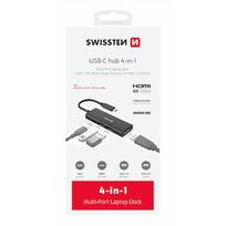 Swissten 4in1 USB-C Hub Multi-port laptop docking station 100W / HDMI 4K / 2x USB-A 44040201