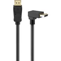Goobay cable DisplayPort plug 90° > DisplayPort plug, 8K / 144Hz (black, 3 meters, 1 plug 90° angled, 54Gbit/s, DisplayPort 2.0 / 2.1) 77058