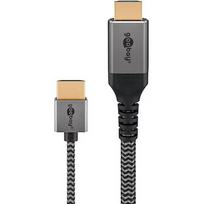 Goobay Plus Slim High Speed ​​HDMI Cable with Ethernet, 8K @ 60Hz (Grey, 2 Meters) 75758
