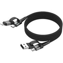 Ansmann Magnetic 4in1 charging cable (black, USB-A / USB-C / Lightning) 1700-0188