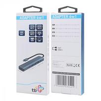 TB Adapter HUB USB C 6in1 - HDMI, USBx3, PD, RJ-45 AKTBXVA6W1U3HRJ