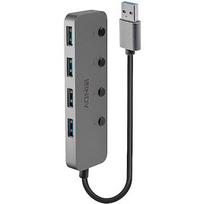 Lindy 4 port USB 3.0 hub with on/off switches, USB hub 43309