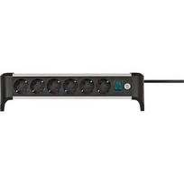 Brennenstuhl Alu-Office-Line Power Strip 6-fold, 3m, Black/Silver 1391040600
