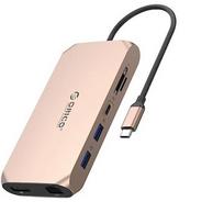Orico USB-C 12w1 | USB-A 3.1 | USB-A 2.0 | 1x USB-C PD 100W | 1x USB-C 3.1 | 2x HDMI 2.0 4K 60 Hz | 1x DP 1.4 4K 60 Hz | 1x SD 3.0/microSD 3.0 | 1x RJ45 Gigabit | 1x audio CTIA ORICO-XCR-X33-RG-BP