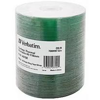 Verbatim Matricas CD-R Verbatim 700MB 1x-52X No ID Thermal Printable 100 Pack Wrap Spindle 43792V