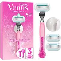 Gillette Venus Party Edition Skuveklis, 3 Skuvekļa Kasetnes, Sienas Stiprinājums 80879338