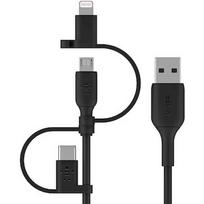 Belkin BoostCharge Universal, USB-A to Lightning/MicroUSB/USB-C, 1m CAC001BT1MBK