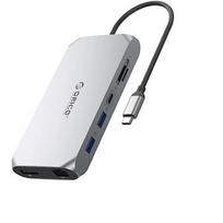 Orico USB-C 12w1 | USB-A 3.1 | USB-A 2.0 | 1x USB-C PD 100W | 1x USB-C 3.1 | 2x HDMI 2.0 4K 60 Hz | 1x DP 1.4 4K 60 Hz | 1x SD 3.0/microSD 3.0 | 1x RJ45 Gigabit | 1x audio CTIA ORICO-XCR-X33-GY-BP