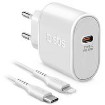 Sbs SBS, USB-C, Lightning, 20 W, white - Charger with cable TETRKITPD20LIGW