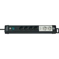 Brennenstuhl Premium-Line Technik Power Strip 6-way with permanent and switchable sockets, 3m, Black/White 1951160600