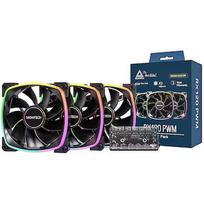 Montech RX120 PWM ARGB, Reverse Blade, 3 Pack, Black RX120 PWM BLACK 3 IN 1