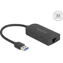 Delock USB Type-A Adapter to 2.5 Gigabit, LAN Adapter black 66045