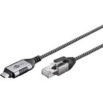 Goobay Ethernet adapter cable USB-C 3.2 Gen2 > RJ-45 (black/grey, 3 meters) 74404