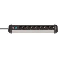 Brennenstuhl Premium-Alu-Line Extension Lead 8-way, 3m, Black/Silver 1391030800