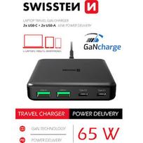 Swissten Desktop GaN Charger 2x USB-C /  2x USB / 65W 22057100