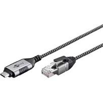 Goobay Ethernet adapter cable USB-C 3.2 Gen2 > RJ-45, Slim (black/gray, 5 meters) 74405