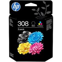 Hewlett Packard HP 308 Black/Tri-Color Original Ink Cartridge Combo 2-Pack 6L6S6UE#LS3