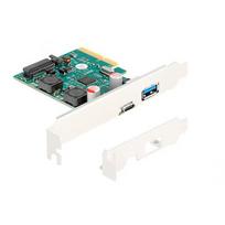 Delock PCI Express x4 card for 1 x external USB 10Gbps Type-C socket + 1 x external USB 10Gbps Type-A socket, USB controller 90107