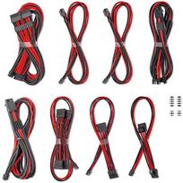 CableMod C-Series Pro ModMesh Sleeved 12V-2x6 Dual StealthSense Cable Kit for Corsair RMi/RMx (Black Label), Black/Red CM-PCSR-16X2KIT-NKKR-R-SS