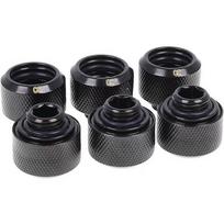 Alphacool Eiszapfen pipe connection 1/4" on 16/10mm, black, 6-pack (17379) 17379