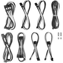CableMod C-Series Pro ModMesh Sleeved 12V-2x6 Dual StealthSense Cable Kit for Corsair RMi/RMx (Black Label), Black/White CM-PCSR-16X2KIT-NKKW-R-SS