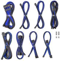 CableMod C-Series Pro ModMesh Sleeved 12V-2x6 Dual StealthSense Cable Kit for Corsair RMi/RMx (Black Label), Black/Blue CM-PCSR-16X2KIT-NKKB-R-SS