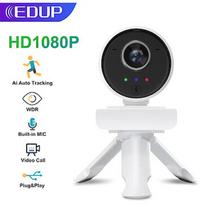 EDUP 1080P Full HD Web Camera / Autofocus / Smart WiFi with Microphone / Portrait Tracking / USB / 4K EP-1080P4S