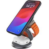 Fixed MagPowerstation Round 3-in-1 foldable wireless charger with MagSafe support | Gray FIXMPOS-RO-GR