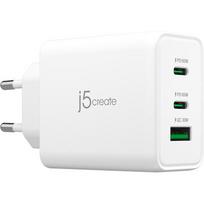 J5create 65W GAN USB-C 3-PORT CHARGER EU WHITE JUP3365E-EN
