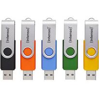 Intenso Office Line Multipack 64GB (5 USB-A 3.2 USB sticks in yellow, green, black, blue + orange) 3543595