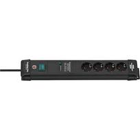 Brennenstuhl Premium-Line Power Strip 4-fold with overvoltage protection, 1.8m, Black 1951140300