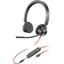 Hewlett Packard HP Poly Blackwire 3325 Stereo USB-C Headset +3.5mm Plug +USB-C/A Adapter 8X221AA