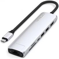 Satechi Satechi USB-C 7-in-1 Slim Multiport Adapter with Ethernet Silver ST-P7SS