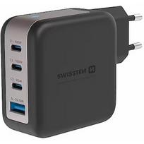 Swissten Travel Charger GaN 3x USB-C PD 100W / USB-A 18W QC 22071600